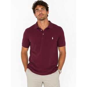 Polo Ralph Lauren Men's Large Burgundy Cotton Mesh Polo Shirt Classic Pony Logo